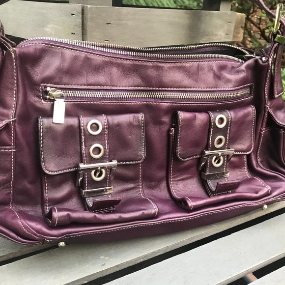 Perlina Deep Purple/Eggplant Leather Purse - Picture 2 of 5